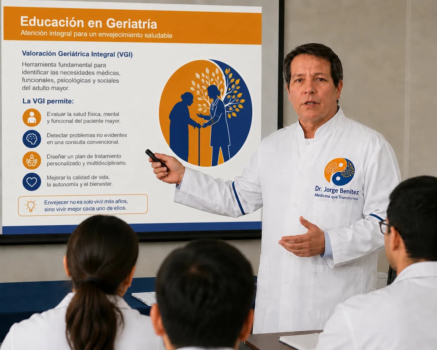 Dr. Jorge Benítez en actividad docente y formativa